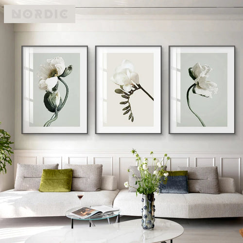 Minimalistisk abstrakt floral veggkunst Fine-Art lerretsutskrifter inspirerende sitat plakat galleri veggbilder for stue soverom kunstdekor | Skanto