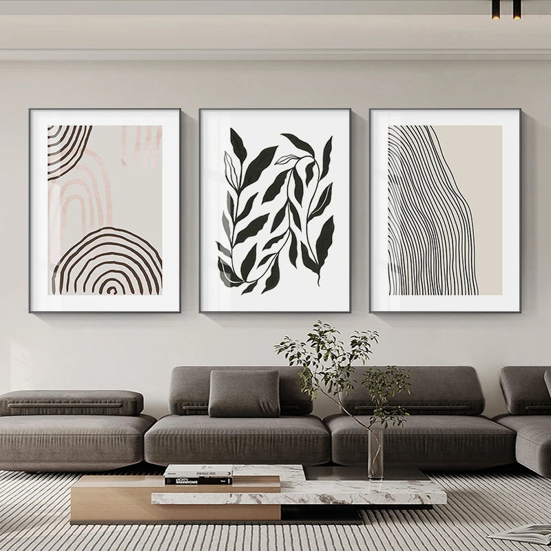 Minimalistisk abstrakt floral veggkunst Fine-Art lerretsutskrifter inspirerende sitat plakat galleri veggbilder for stue soverom kunstdekor | Skanto