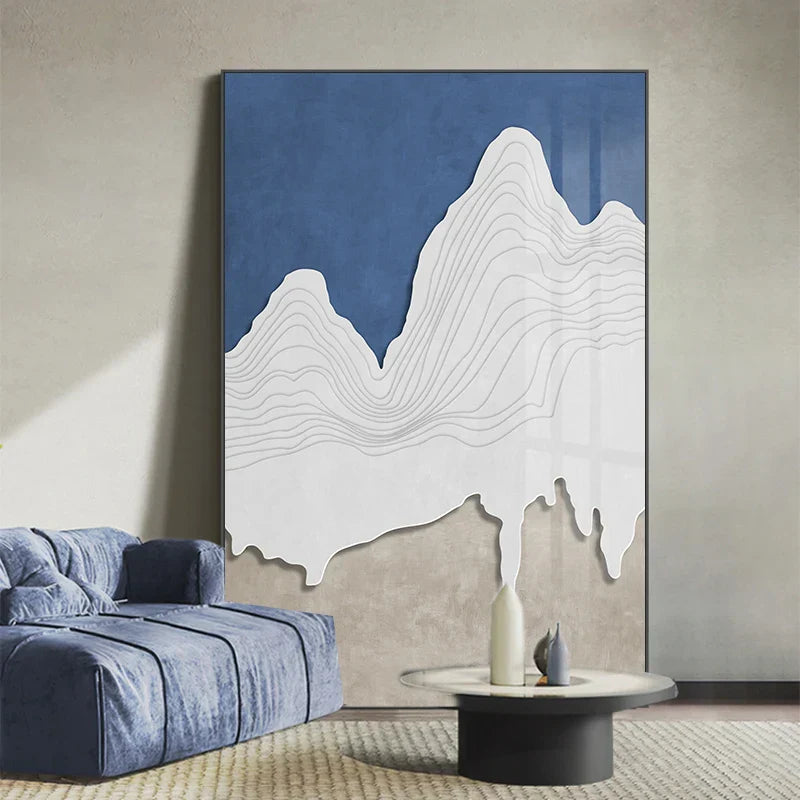 Minimalistisk abstrakt landskap fjell konturlinjer veggkunst plakat kunst lerrettrykk bilde for stue soverom skandinavisk gangkunst dekor | Skanto