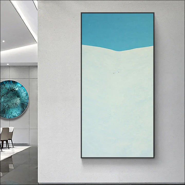 Minimalistisk abstrakt landskaps veggkunst Fine Art lerretsutskrifter Fargede vertikale formater Bilder for stue Foaje Mottaksroms Moderne kunst Dekor | Skanto