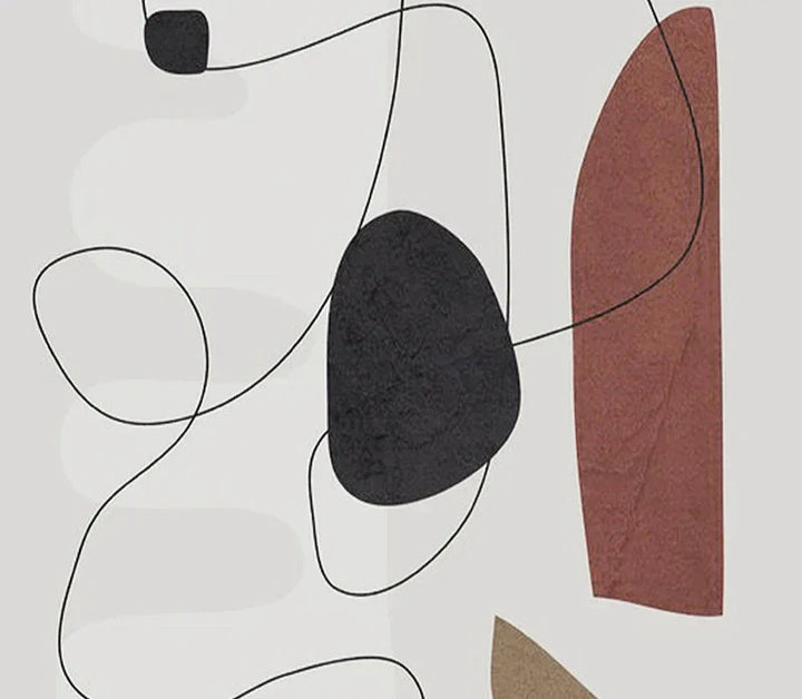 Minimalistisk abstrakt form og linjer veggkunst Fine Art lerretstrykk Kunst for moderne leilighet stue soverom gang kunstdekorasjon | Skanto