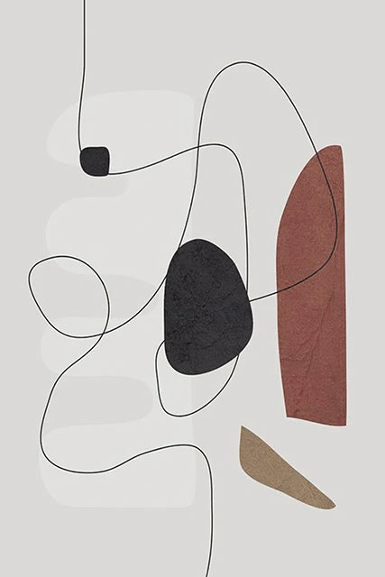 Minimalistisk abstrakt form og linjer veggkunst Fine Art lerretstrykk Kunst for moderne leilighet stue soverom gang kunstdekorasjon | Skanto