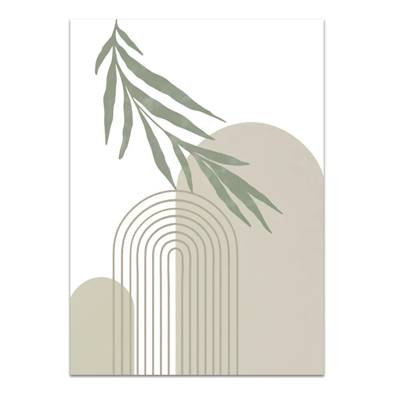 Minimalistisk Bohemsk Botanisk Veggkunst Fint Kunst Lærredstrykk Nøytral Farge Galleri Veggbilder For Stue | Skanto