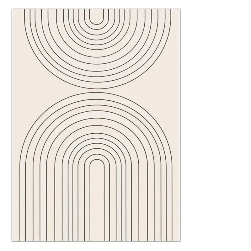 Minimalistisk geometrisk sol-måne veggkunst fine kunst lerretstrykk moderne abstrakte plakater for stue spisestue kunstdekorasjon | Skanto