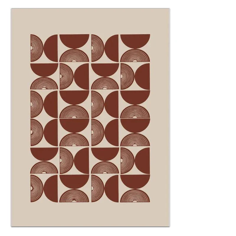 Minimalistisk geometrisk sol-måne veggkunst fine kunst lerretstrykk moderne abstrakte plakater for stue spisestue kunstdekorasjon | Skanto