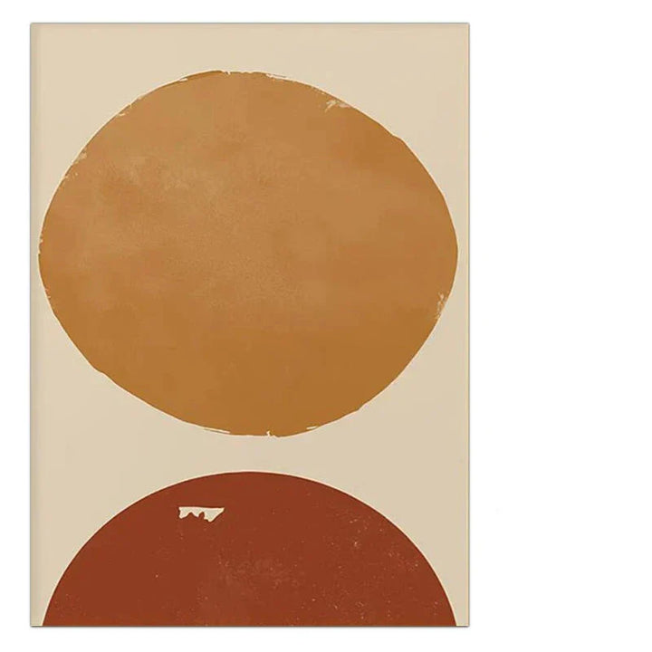 Minimalistisk geometrisk sol-måne veggkunst fine kunst lerretstrykk moderne abstrakte plakater for stue spisestue kunstdekorasjon | Skanto