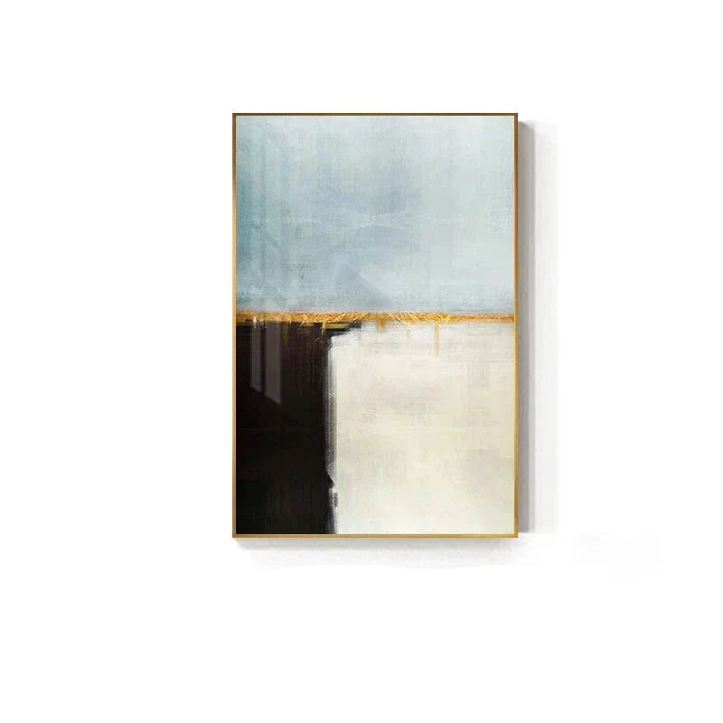 Minimalistisk Grå Blå Fargeblokk Abstrakt Veggkunst Fin Kunst Lerretstrykk Plakater Bilder For Moderne Stue Moderne Hjemdekorasjon | Skanto