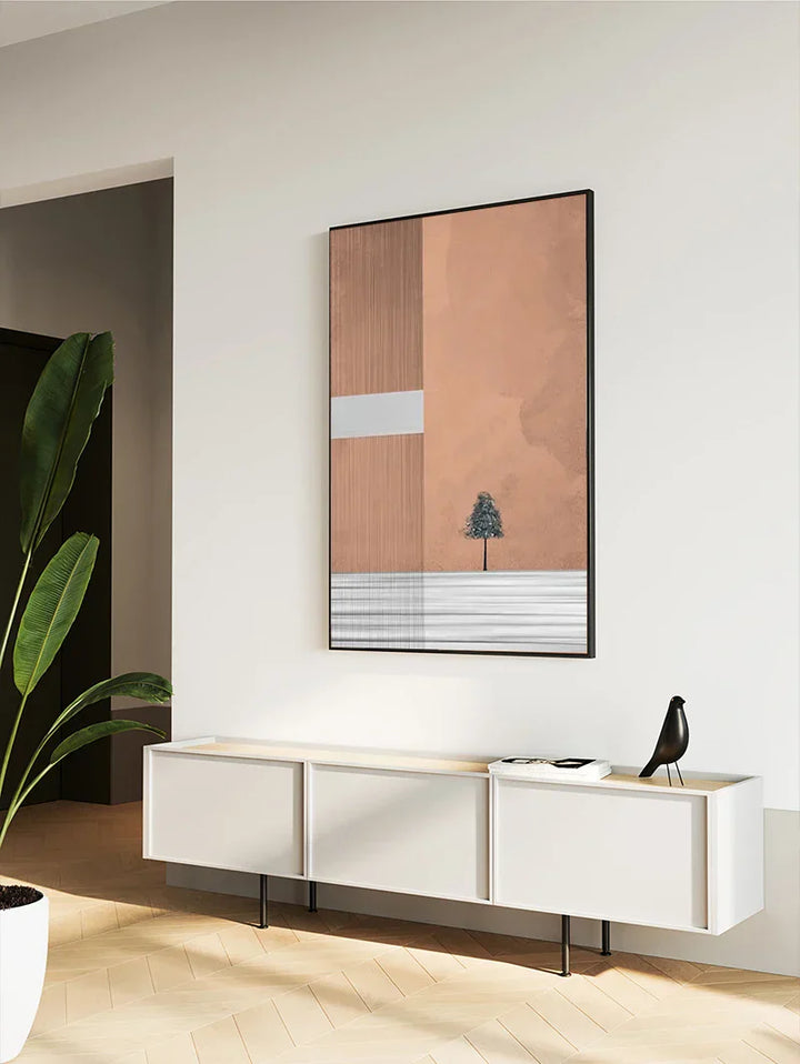 Minimalistisk landskap fargeblokk abstrakt veggkunst kunstnerisk lerretsutskrift moderne bilde for moderne leilighet stue hjemmekontor dekor | Skanto