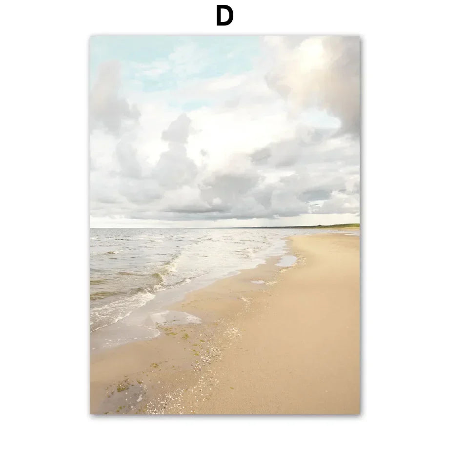 Minimalistisk livsstil Strand Landskap Veggkunst Fine Art Lerrettrykk Galleri Veggmalerier av ro for stuen Skandinavisk interiør | Skanto
