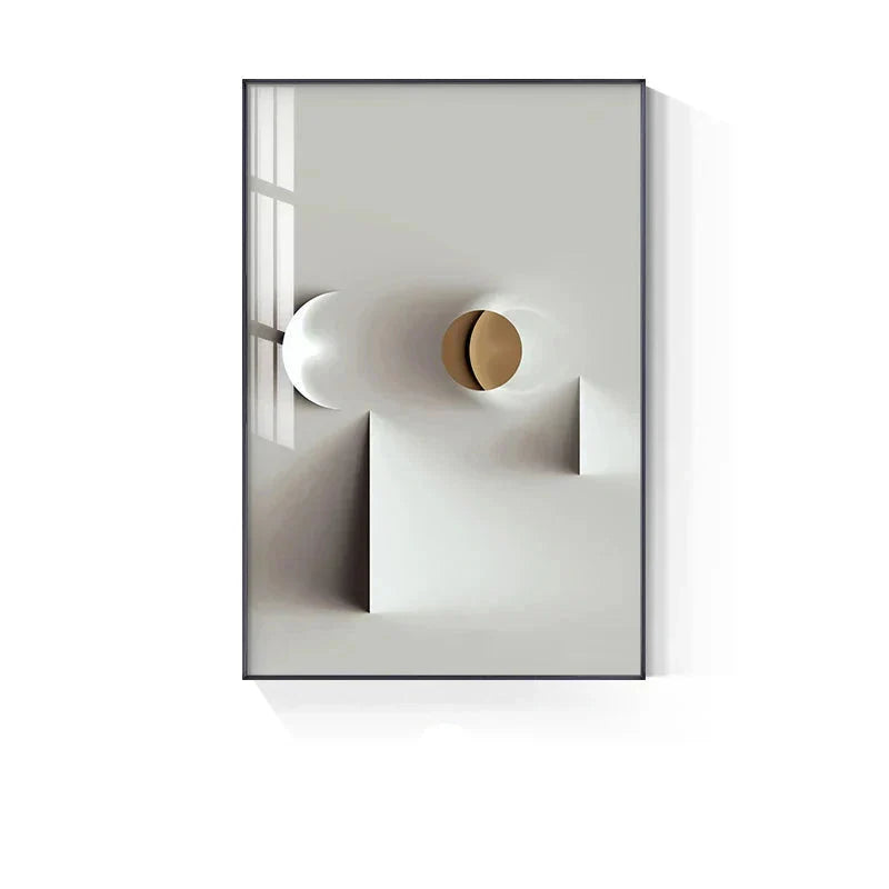 Minimalistisk moderne estetikk abstrakt geometrisk veggkunst Fine Art lerrettrykk bilder for moderne leilighet-stuer hjemmekontor dekor | Skanto