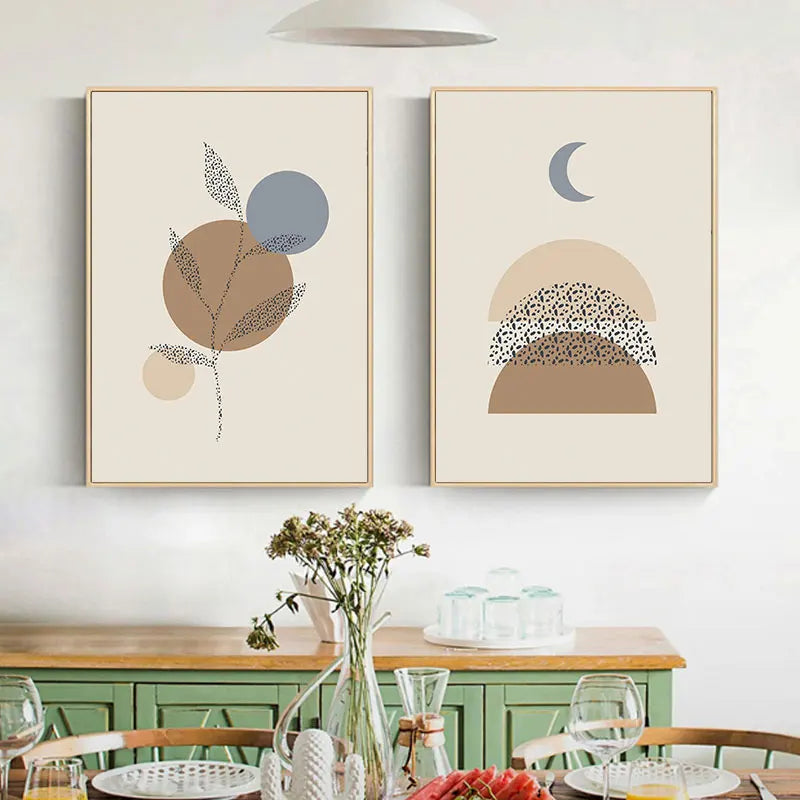 Minimalistisk naturlig stilleben veggkunst Fine Art lerretsutskrifter nøytrale farger nordiske bilder for stue spisestue soverom kunst dekor | Skanto