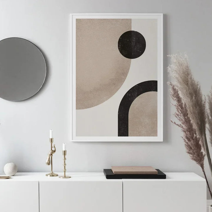 Minimalistisk Nordisk Geometrisk Abstrakt Stilleben Veggkunst Kunsttrykk på lerret Nøytrale fargebilder for Moderne Stue Soverom Kunst Dekor | Skanto