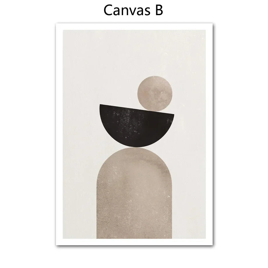 Minimalistisk Nordisk Geometrisk Abstrakt Stilleben Veggkunst Kunsttrykk på lerret Nøytrale fargebilder for Moderne Stue Soverom Kunst Dekor | Skanto