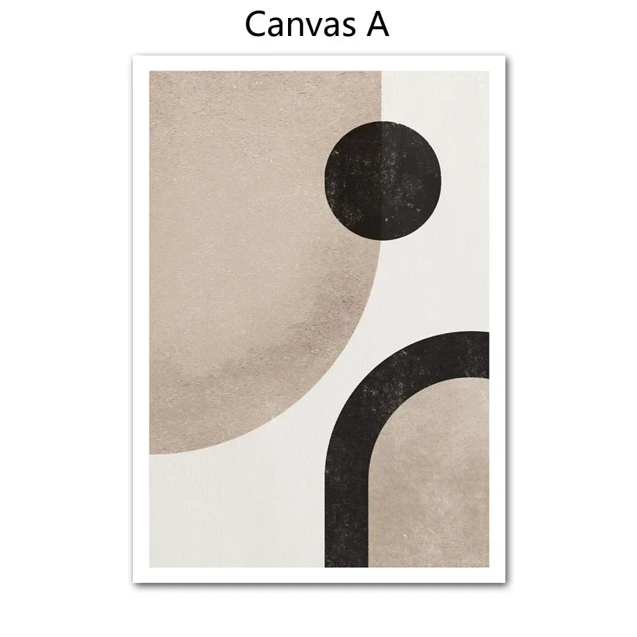 Minimalistisk Nordisk Geometrisk Abstrakt Stilleben Veggkunst Kunsttrykk på lerret Nøytrale fargebilder for Moderne Stue Soverom Kunst Dekor | Skanto