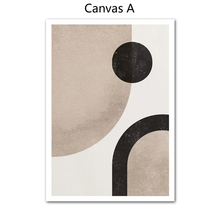 Minimalistisk Nordisk Geometrisk Abstrakt Stilleben Veggkunst Kunsttrykk på lerret Nøytrale fargebilder for Moderne Stue Soverom Kunst Dekor | Skanto