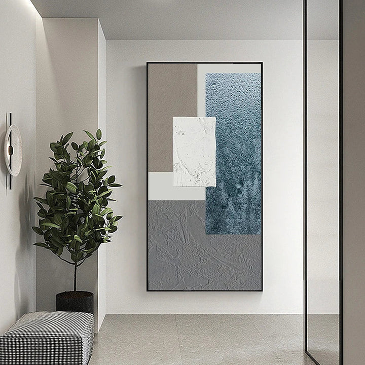 Minimalistisk Teksturert Abstrakt Veggkunst Fin Kunstler lerrettrykk Bilder For Moderne Stuer Foyer Kunst For Samtidsinteriør | Skanto