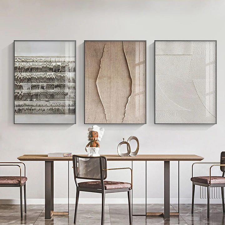 Minimalistisk urban teksturell abstrakt veggkunst Fine Art lerretsutskrifter nøytrale farger bilder for moderne leilighet stue hjemmekontor kunst dekor | Skanto