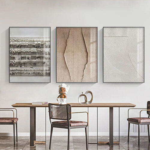 Minimalistisk urban teksturell abstrakt veggkunst Fine Art lerretsutskrifter nøytrale farger bilder for moderne leilighet stue hjemmekontor kunst dekor | Skanto