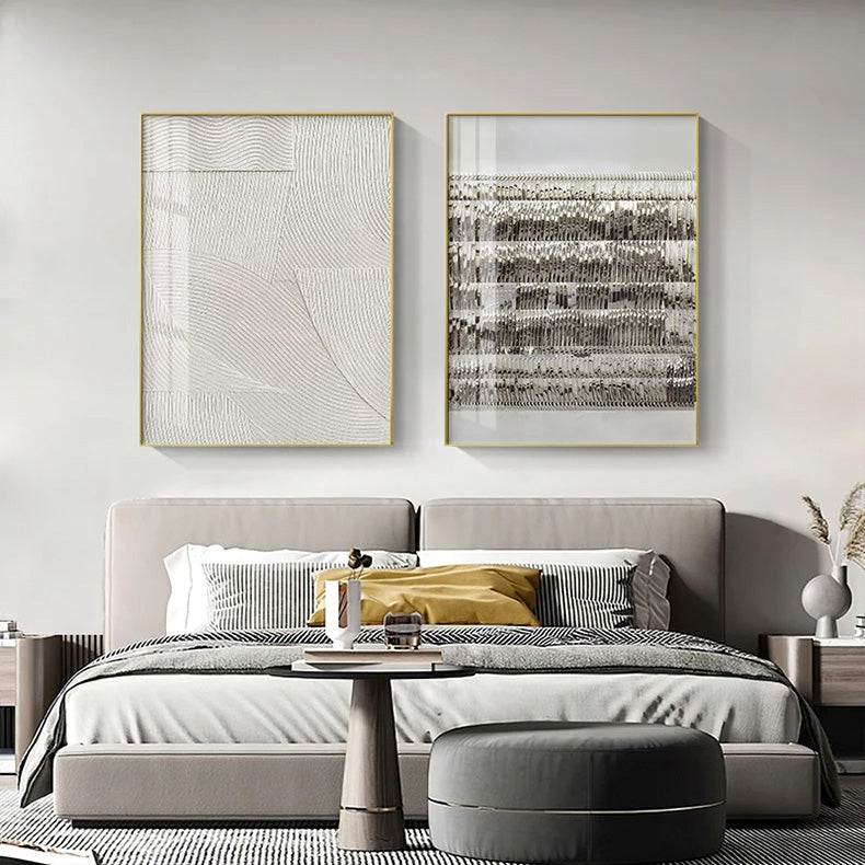 Minimalistisk urban teksturell abstrakt veggkunst Fine Art lerretsutskrifter nøytrale farger bilder for moderne leilighet stue hjemmekontor kunst dekor | Skanto