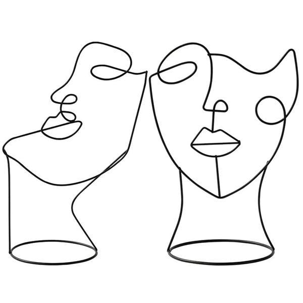 Moderne Abstrakt Enkelt Linje Ansikt Hode Dekorativ Kunst | Skanto