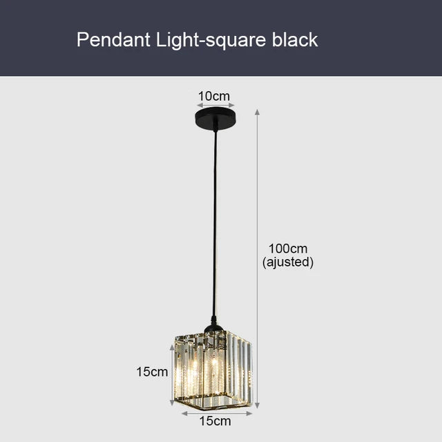 GlinsterLicht - Luksus K9 Krystall-Pendellampe med LED-belysning for stue eller spisestue