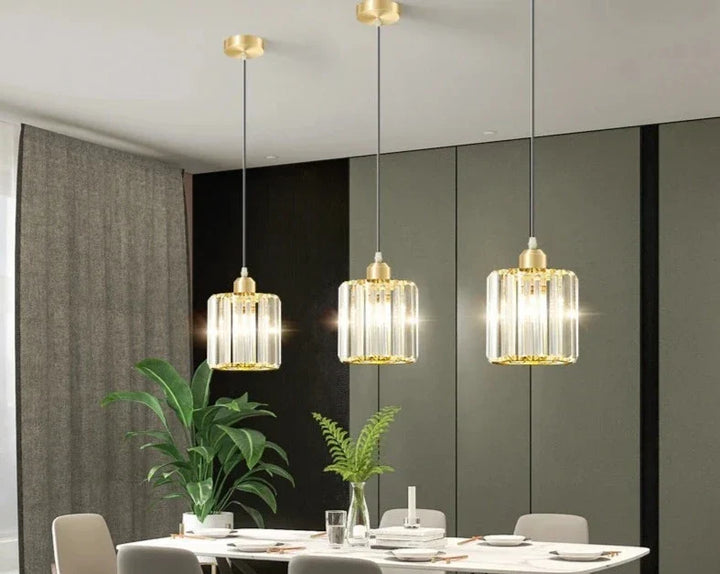 Elegant krystallpendellampe – luksusbelysning for spisestue og stue | Skanto