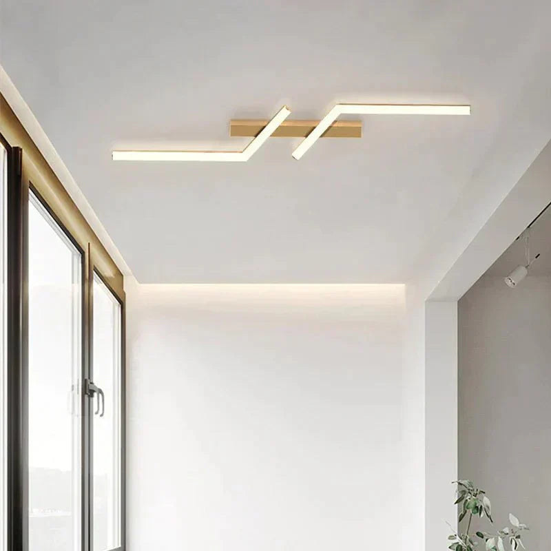 Skanto | Moderne Flush-Mounted LED Linje Taklampe – Minimalistisk & Energisparende