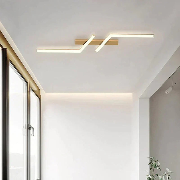 Skanto | Moderne Flush-Mounted LED Linje Taklampe – Minimalistisk & Energisparende