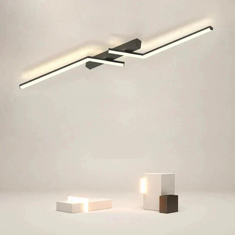 Skanto | Moderne Flush-Mounted LED Linje Taklampe – Minimalistisk & Energisparende