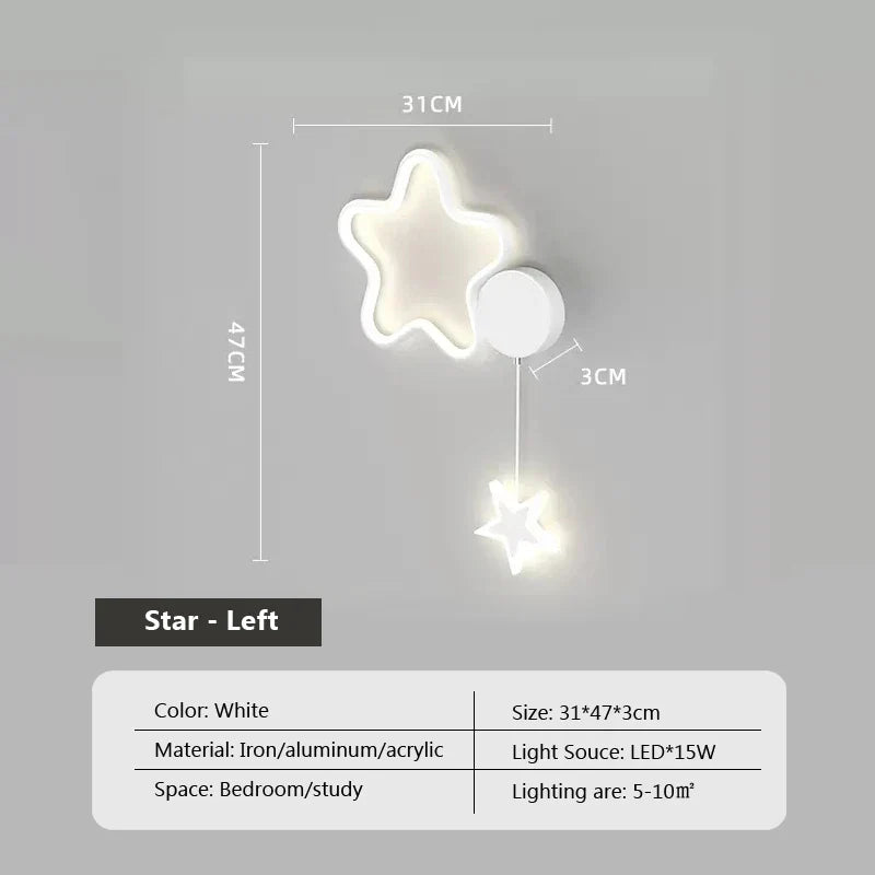 LumiDroom - Magisk Vegglampe med Stjerner og Måne Skanto