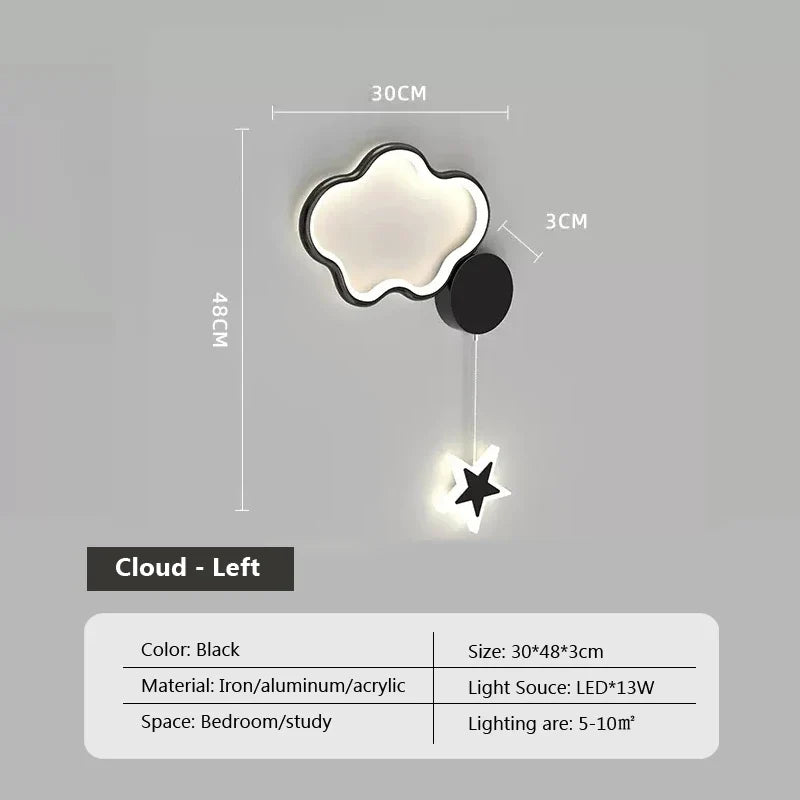 LumiDroom - Magisk Vegglampe med Stjerner og Måne Skanto