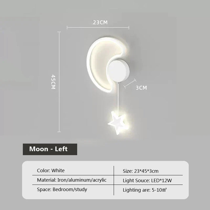 LumiDroom - Magisk Vegglampe med Stjerner og Måne Skanto