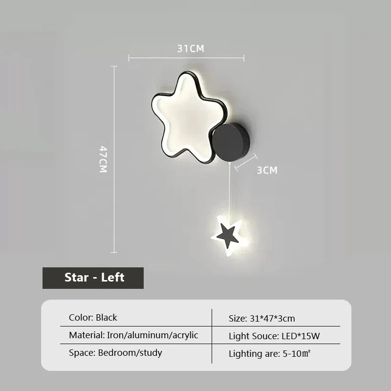 LumiDroom - Magisk Vegglampe med Stjerner og Måne Skanto