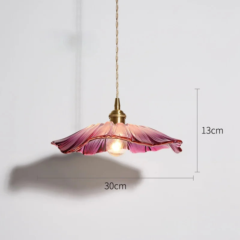 FloraGlimmer – Moderne, blomsterformet pendellampe | Glassdesign | LED-belysning for stue og spisestue