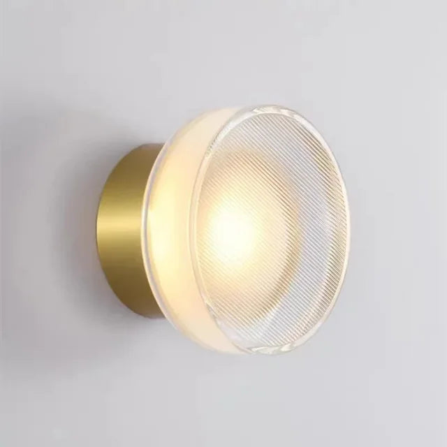 Moderne Rund LED Vegglampe laget av Glass – Vegglampe for Stue, Gang, Soverom og Bad | Skanto