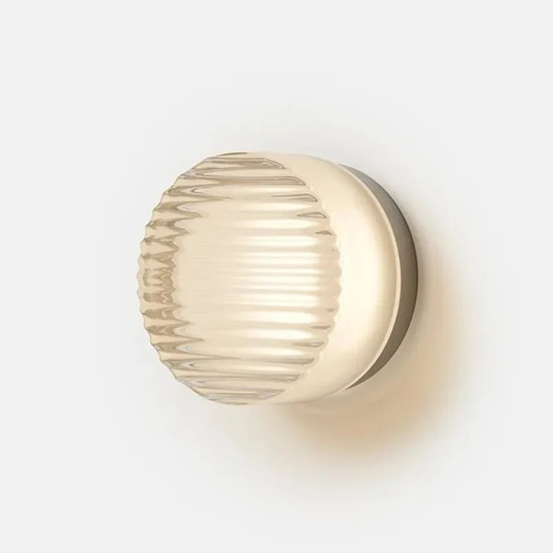 Moderne Rund LED Vegglampe laget av Glass – Vegglampe for Stue, Gang, Soverom og Bad | Skanto