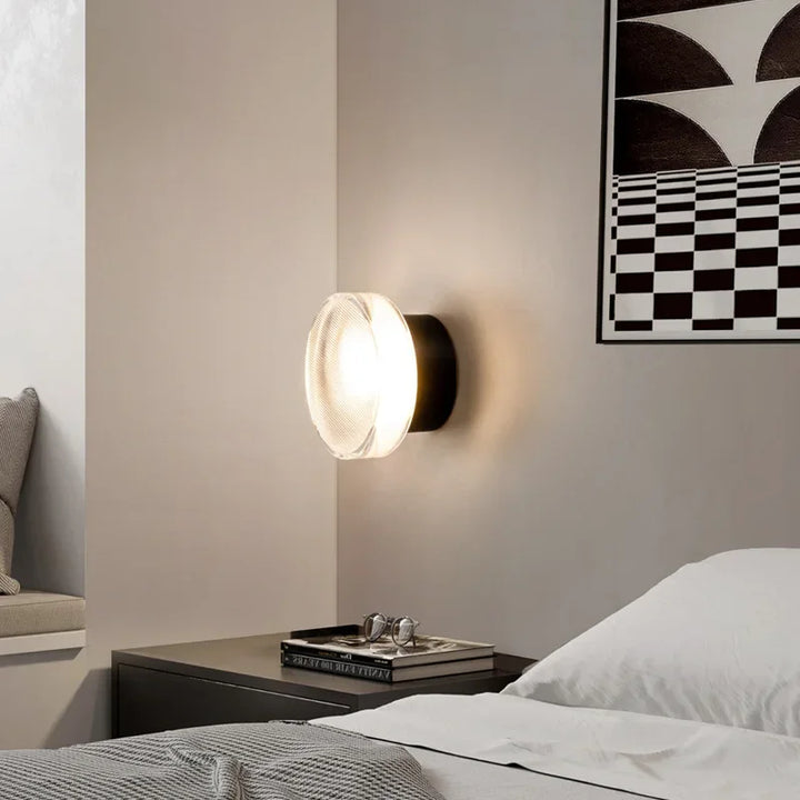 Moderne Rund LED Vegglampe laget av Glass – Vegglampe for Stue, Gang, Soverom og Bad | Skanto
