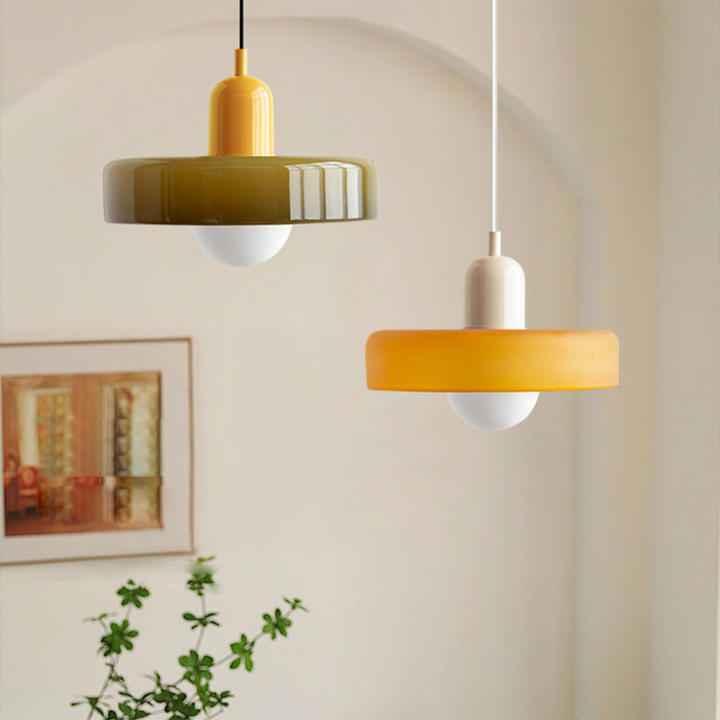 Bauhaus Fargerik Glass Pendelampe - Moderne Designlampe for Stue og Spisestue | Skanto