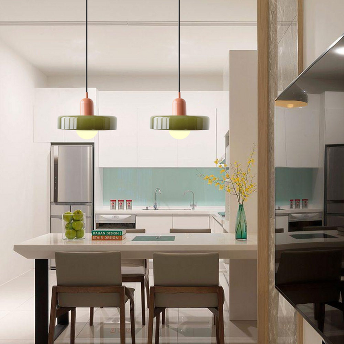 Bauhaus Fargerik Glass Pendelampe - Moderne Designlampe for Stue og Spisestue | Skanto