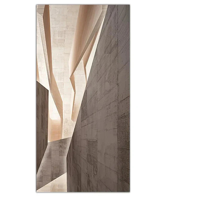 Moderne estetikk Abstrakt arkitektonisk soloppgang veggkunst Fine Art lerretutskrifter bilder for samtidsloft leilighet hjemmekontor foyer kunst dekor | Skanto