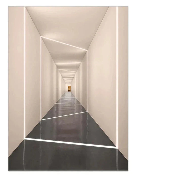 Moderne abstrakte arkitektonisk veggkunst Fine Art lerrettrykk visuell romutvidelse bilder for stue resepsjonsområde studio foyer kunst dekor | Skanto