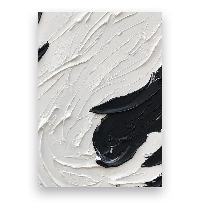 Moderne abstrakte svart-hvitt minimalistisk veggkunst fine art lerretsutskrifter teksturell design bilder for moderne loftleiligheter hjemmekontor dekor | Skanto