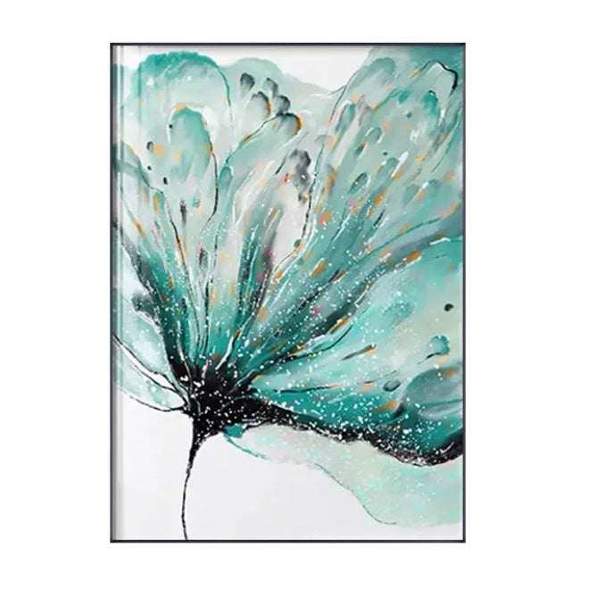 Moderne abstrakte botaniske florale blå gull jade-marmor trykk veggkunst Fine Art lerretstrykk bilder for stue soverom dekorasjon | Skanto