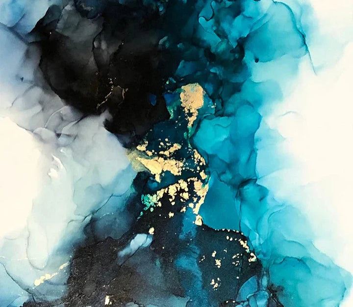 Moderne abstrakt dyp blå Aqua-marmor trykk veggkunst Fine Art lerretstrykk plakatbilder for stue og spisestue kunstdekorasjon | Skanto