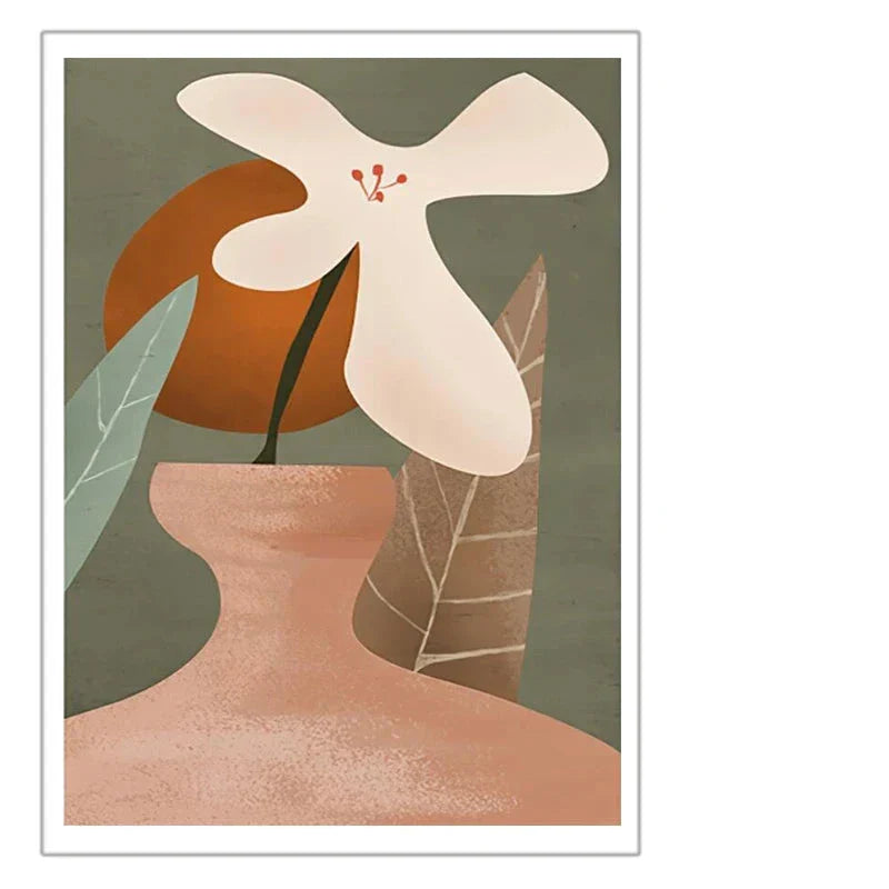 Moderne abstrakt floral vase stilleben veggkunst kunsttrykk fargerike bilder for stue spisestue kjøkkenkunst dekor | Skanto