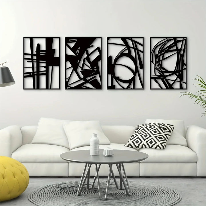Modern Abstract Iron Art Wall Art 3D Metal Sculpture Wall Decor for Living Dining Room Creative Modern Nordic Home Decor | Skanto
