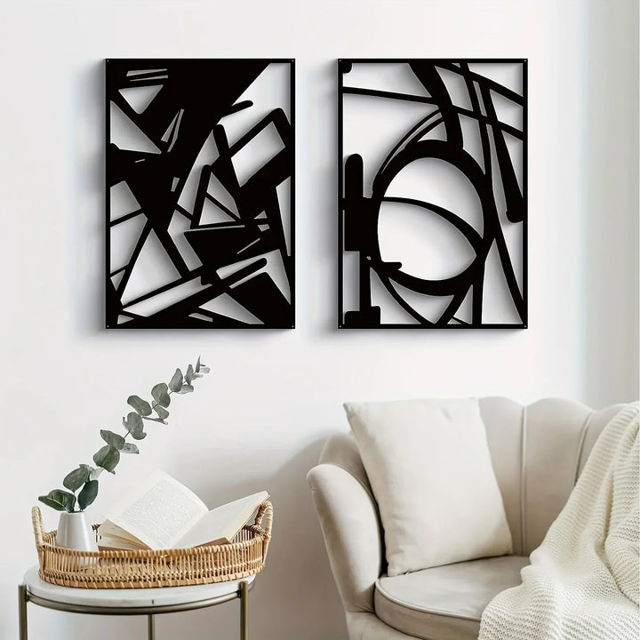 Modern Abstract Iron Art Wall Art 3D Metal Sculpture Wall Decor for Living Dining Room Creative Modern Nordic Home Decor | Skanto