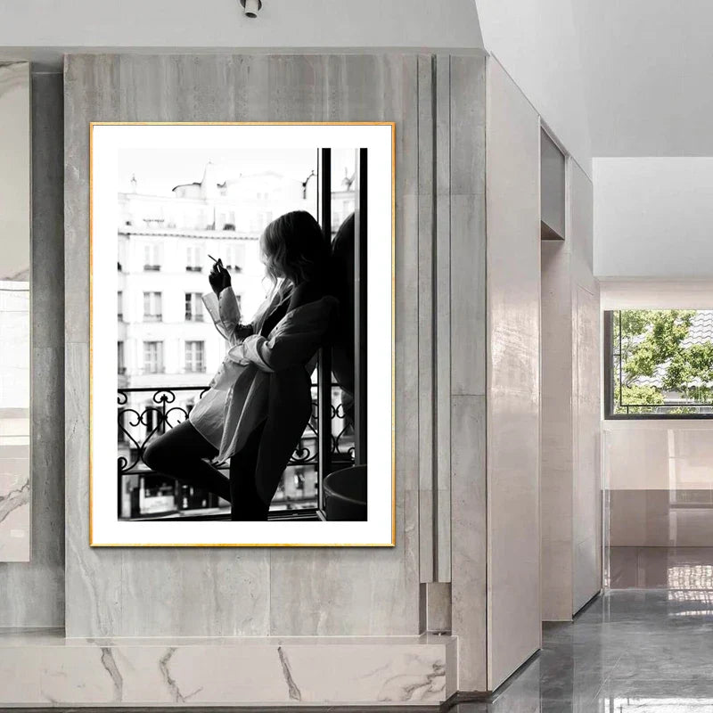 Moderne abstrakte linjekunst figurer kunstgalleri veggkunst fine art lerrettrykk minimalistiske livsstilsbilder for stue soverom kunstdekor | Skanto