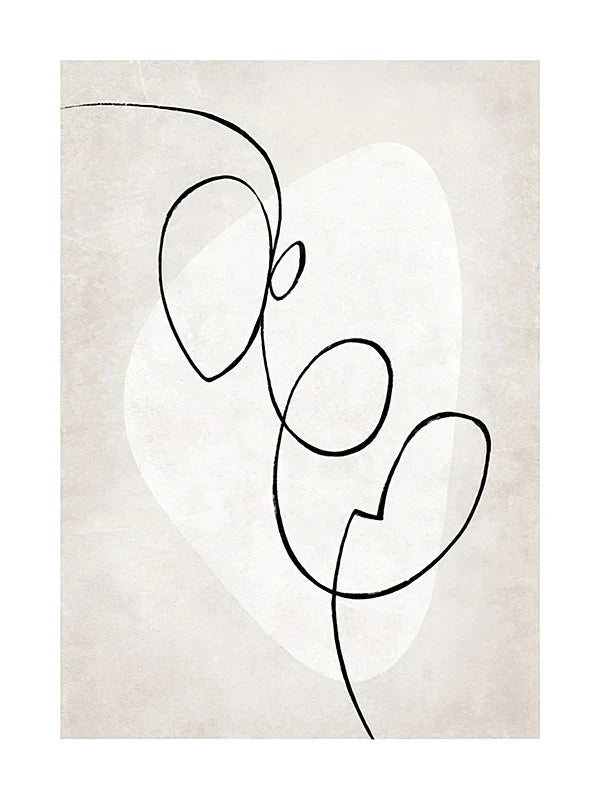 Moderne abstrakte linjekunst figurer kunstgalleri veggkunst fine art lerrettrykk minimalistiske livsstilsbilder for stue soverom kunstdekor | Skanto
