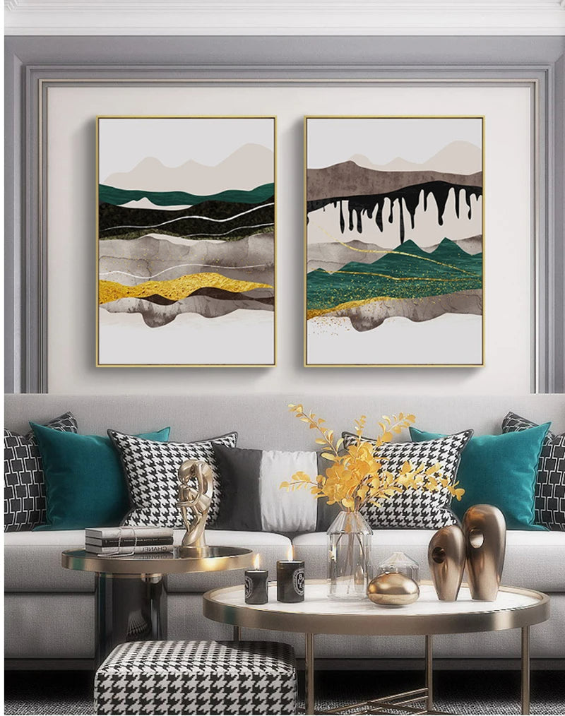 Abstract Mountain Landscape Wall Art Fine Art Canvas Prints Pictures For Modern Apartment Living Room Bedroom Hotel Room Art Decor | Skanto